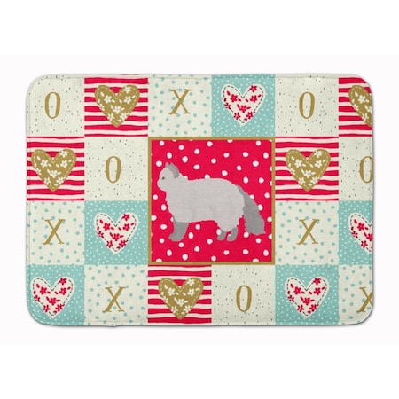 Carolines Treasures 19 x 27 in. Selkirk Rex No.2 Cat Love Machine Washable Memory Foam Mat CK5702RUG